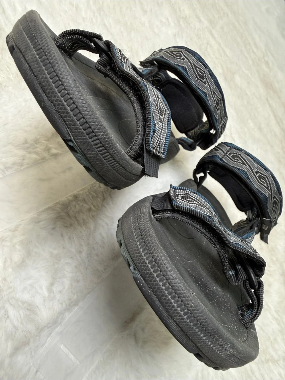 Teva Torin 6584 Men’s 9 Sport Hiking Water Sandals Black Gray Adjustable Trail